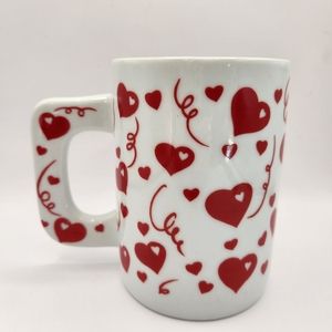 Valentine's Evergreen Coffee/Tea Mug with Hearts